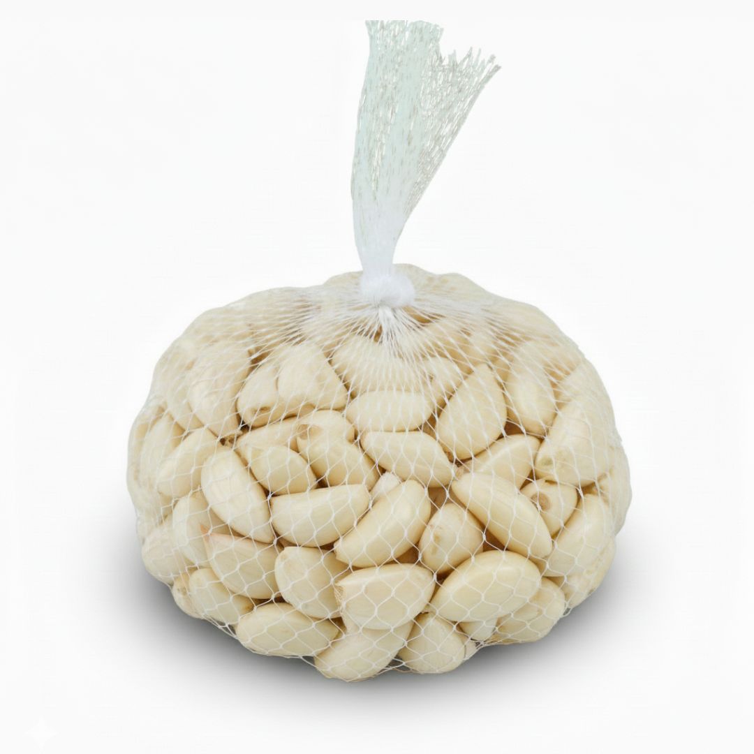 Peeled Honam garlic.