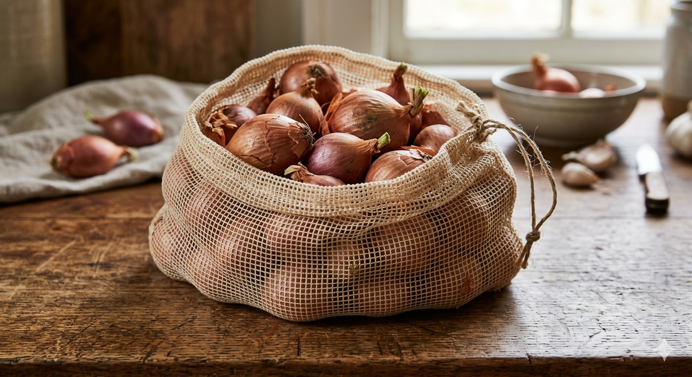 Cleaned shallots for food manufacturers.